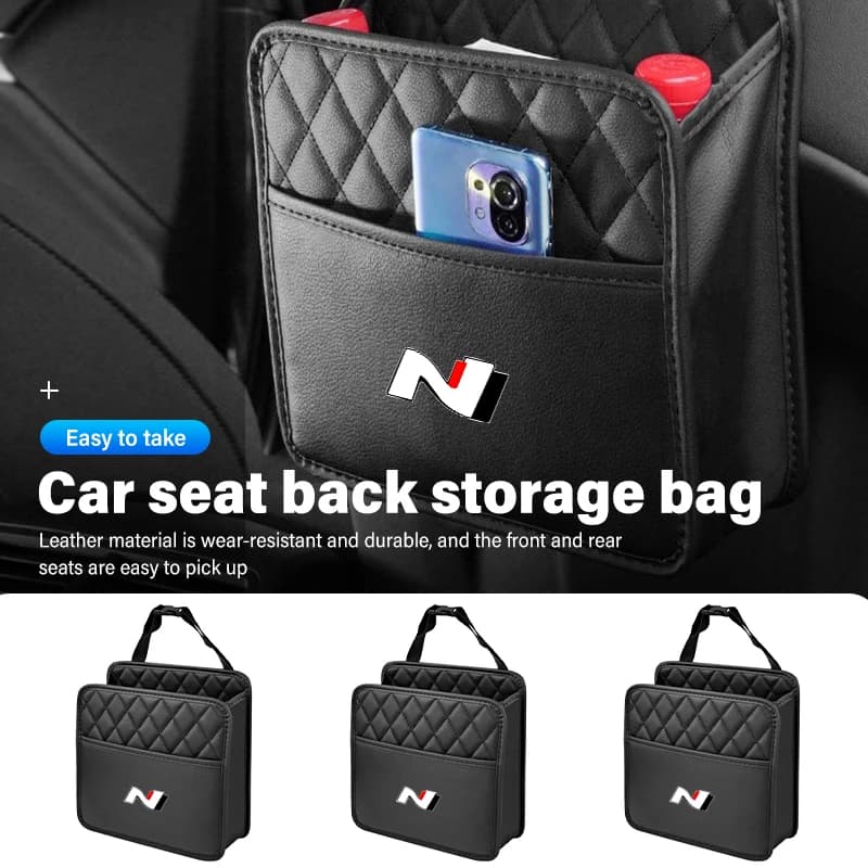Car Storage Box Phone Pocket Back Seat Organizer Hanging Bag For Hyundai N LINE i30 i20 Sonata Accent Tucson Elantra Azera