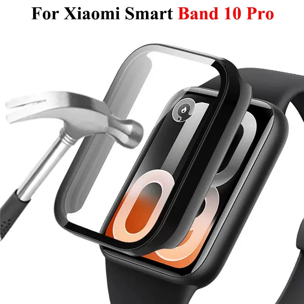 Custodia e Protezione Schermo Completa in Vetro Temperato e PC per Xiaomi Mi Band 10 Pro