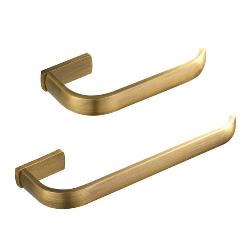 Set di Accessori Bagno in Ottone Anticato: Porta Carta Igienica a Parete, Anello Porta Asciugamani, Gancio Appendiabiti - Collezione Hardware Bagno in Ottone Anticato