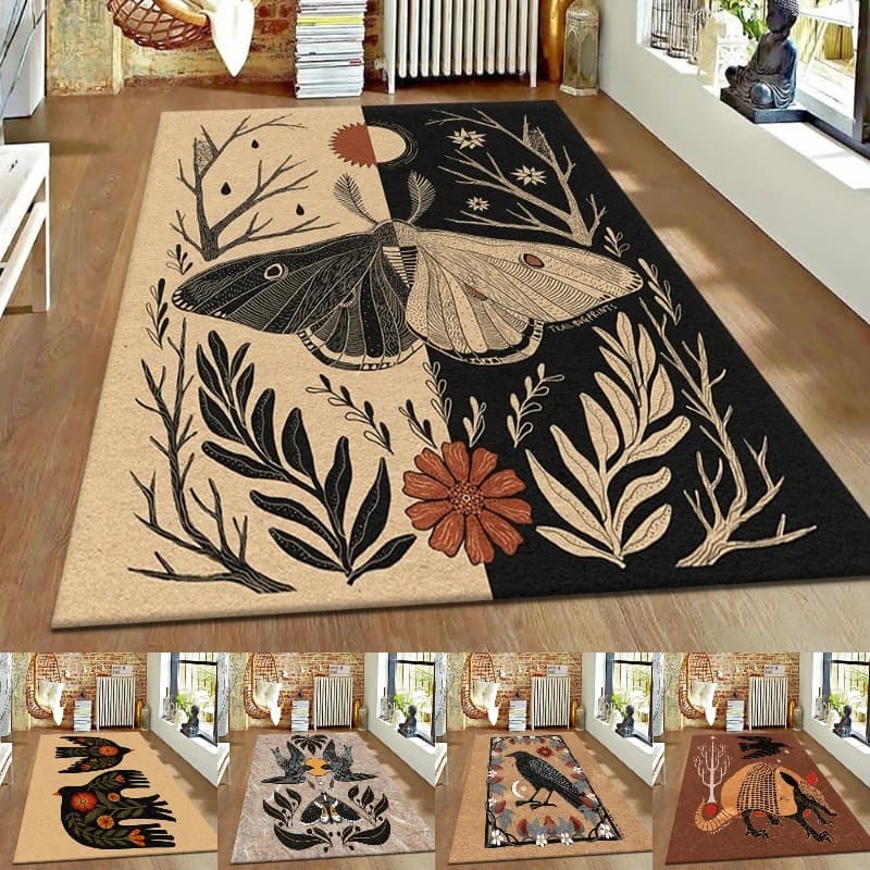 Tappeti americani Pittura Arte Farfalla Tappeti Addensati e densi Soggiorno Tappeto Camera da letto Tappeto completamente coperto Fashionation