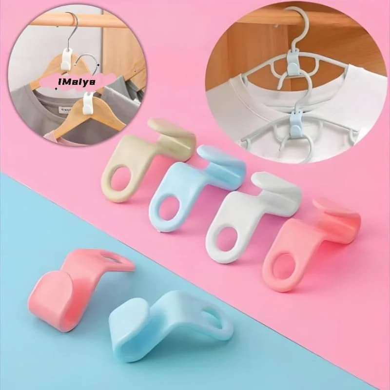 M-50/100 Pezzi Ganci in Plastica per Appendiabiti, Connettori per Armadio, Clip Estensori a Cascata, Organizzatore Salvaspazio per Guardaroba