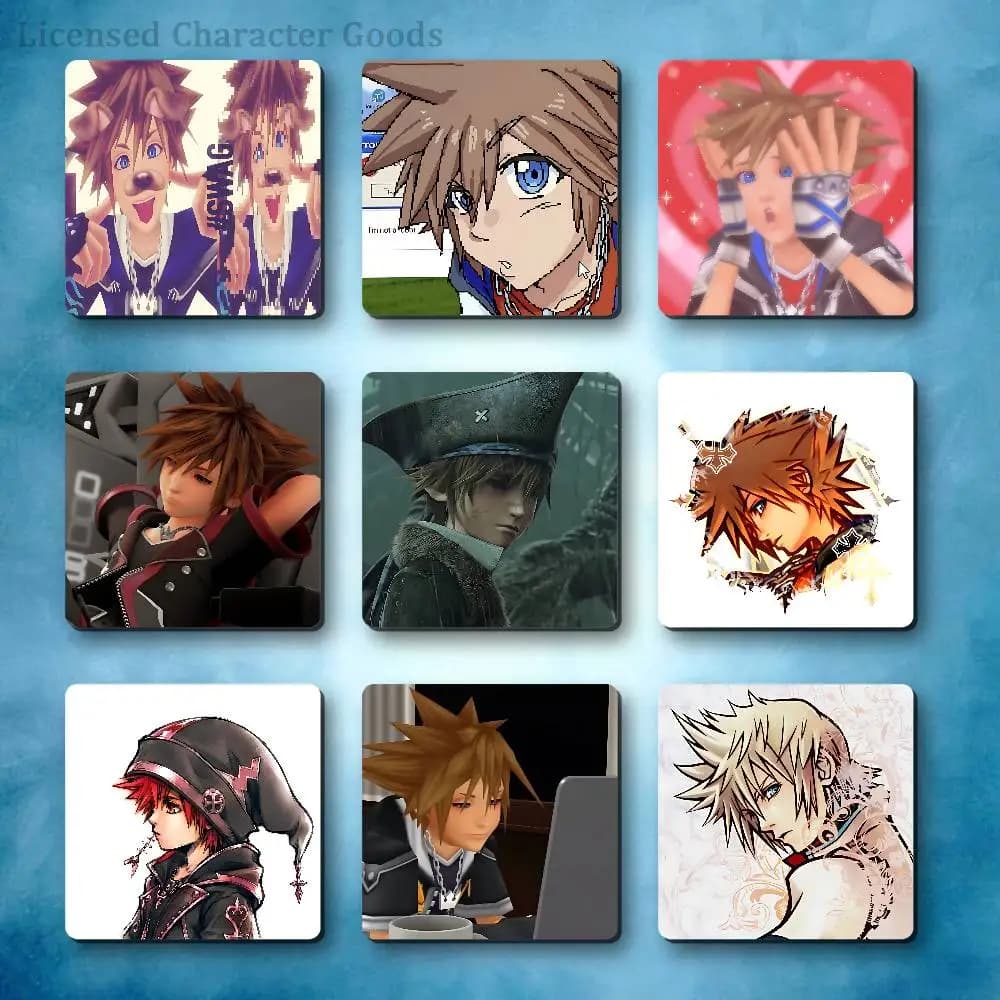K-KingdomES Sora H-Hearts Refrigerator Magnets Square Tiles with Magnetic Sheets Printed for Decoration Collect 55mm