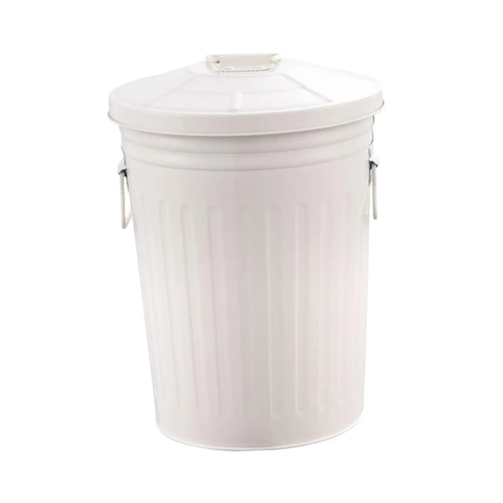 17L/23L Metal Trash Can Multipurpose Garbage Container Heavy Duty Round Compost Bin with Lid for Outdoor Garden Patio Farm