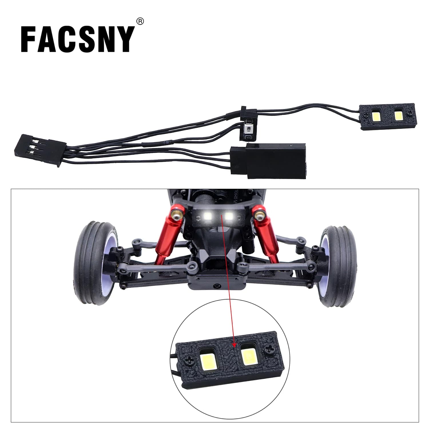 Faretto anteriore Fanale posteriore Set di luci a LED per LOSI Micro-B 1/24 2WD Buggy RC Luci specializzate fatte a mano Parte