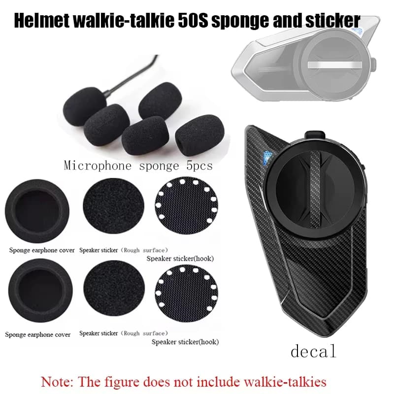 Per casco Sena-50S Auricolare Bluetooth Walkie-talkie wireless Accessorio spugna e decalcomanie decorative protettive