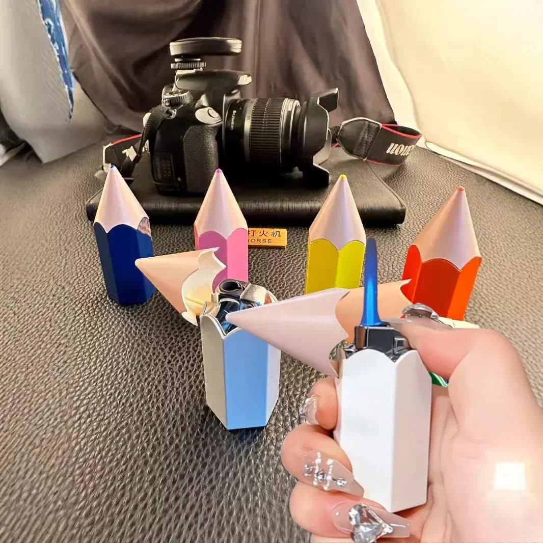 Mini accendino gonfiabile carino personalizzato antivento Jet Flame Matita Accendino portatile Accessori per sigarette Regali per fumatori