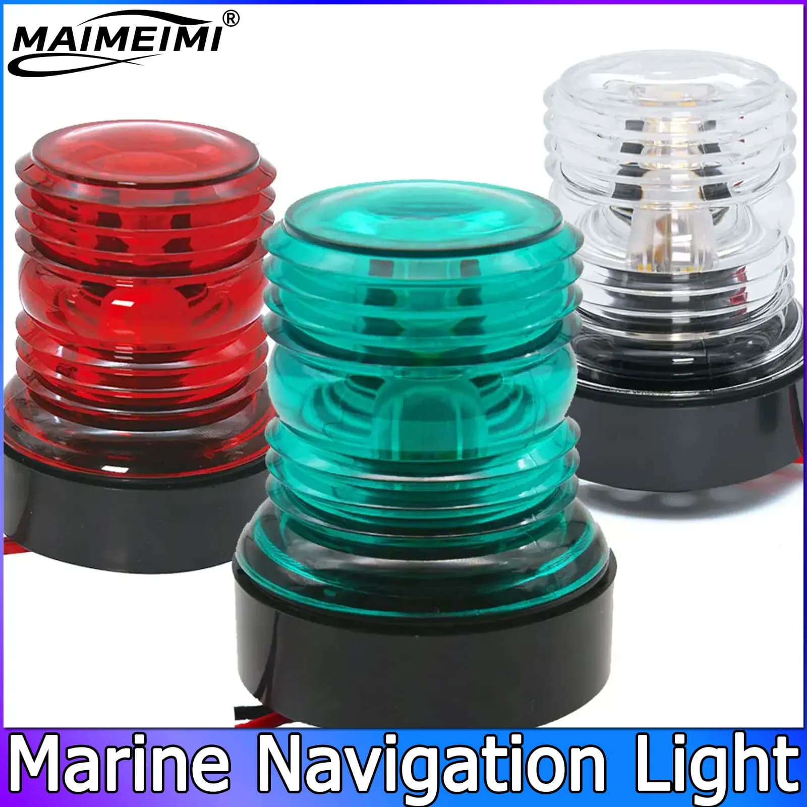 12V Red Green White Signal Light Marine Boat Yacht Navigation Light 360 Degree LED Anchor Lights Indicator Spot Lights Sailing