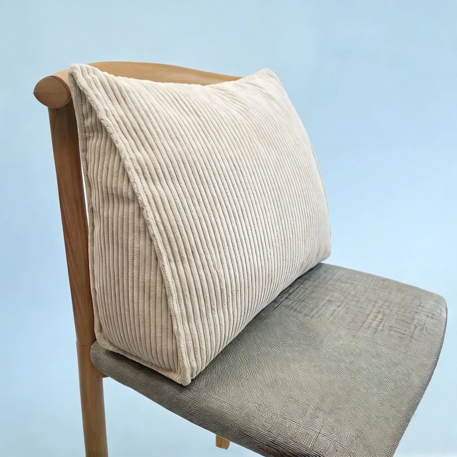Corduroy Triangle Lumbar Support Cushion Office Chair Backrest Pad Ergonomic Seat Pillow for Long Sitting Washable Bedding