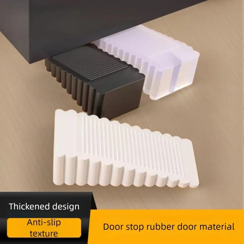 Safety Silicone Rubber Wedge Door Stop Block Anti-Collision Moveable Door Stopper Front Wedge Door Barrier for Home Protection