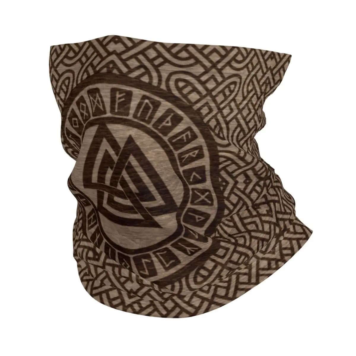 Valknut Simbolo E Rune Su Legno Bandana Scaldacollo Uomo Donna Inverno Sci Tubo Sciarpa Ghetta Norse Viking Odin Copertura per il viso