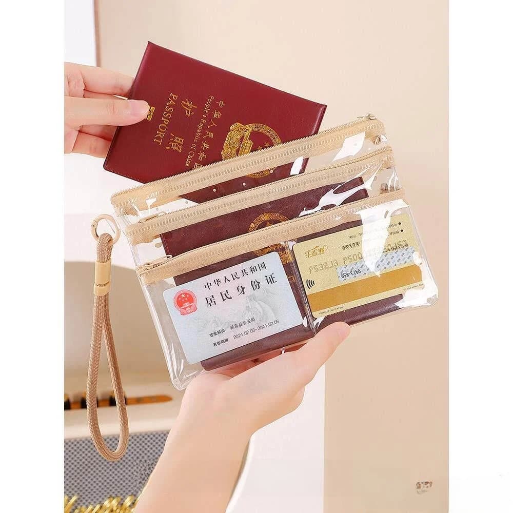 Borsa Impermeabile per Passaporto da Viaggio, Porta Monete, Porta Carte d'Imbarco, Custodia Protettiva per Documenti, Porta Carte di Credito in Acciaio Inossidabile