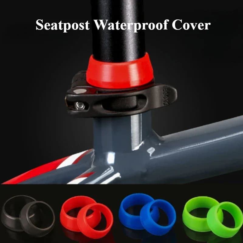 1pc Copertura antipolvere per reggisella Copertura impermeabile in silicone Anti-fango e sabbia Protezione per reggisella ad alta vestibilità Anello impermeabile per mountain bike
