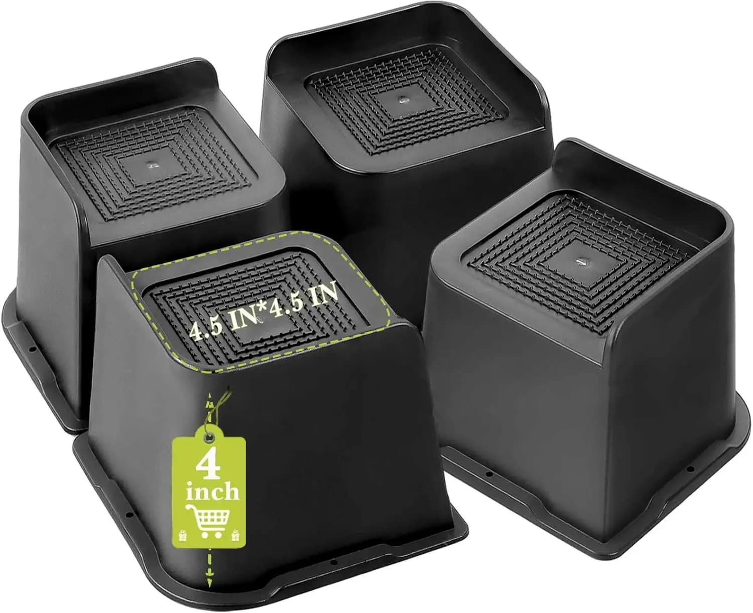 Supporti per mobili resistenti da 2-8 pollici, supportano fino a 6000 libbre per gambe di divani, tavoli e sedie, neri, confezione da 4
