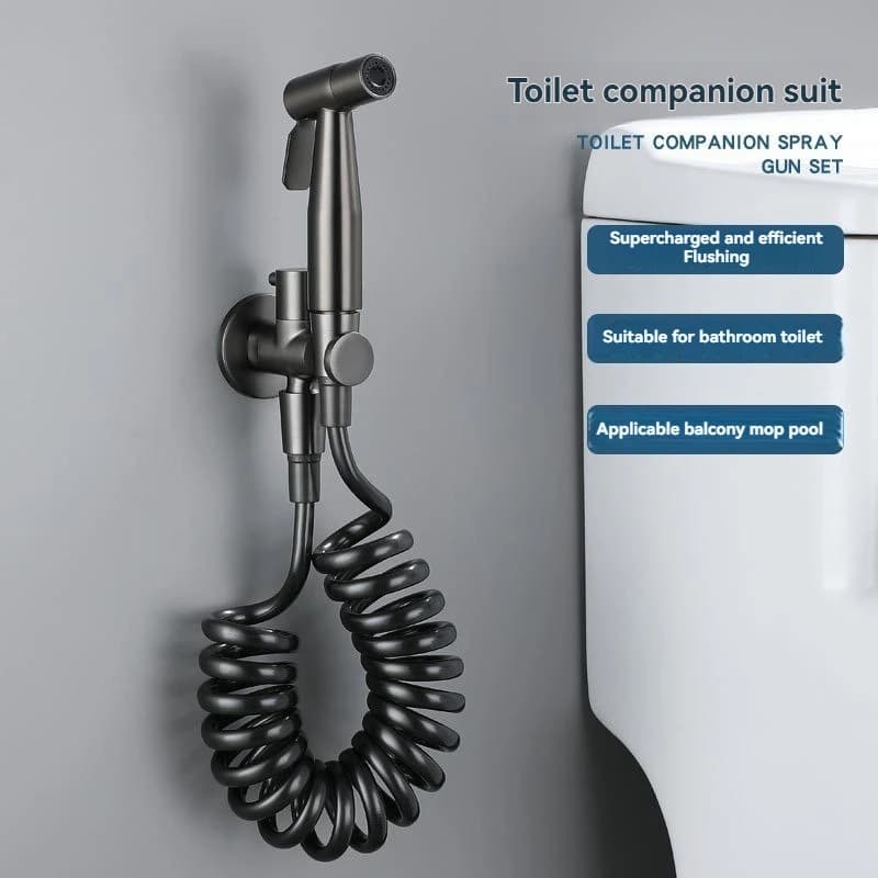 Rubinetto per bidet in ottone, spruzzatore bidet portatile, rubinetto singolo per acqua fredda, rubinetto per WC, spruzzatore, scarico, rubinetto per bidet, piatto cromato