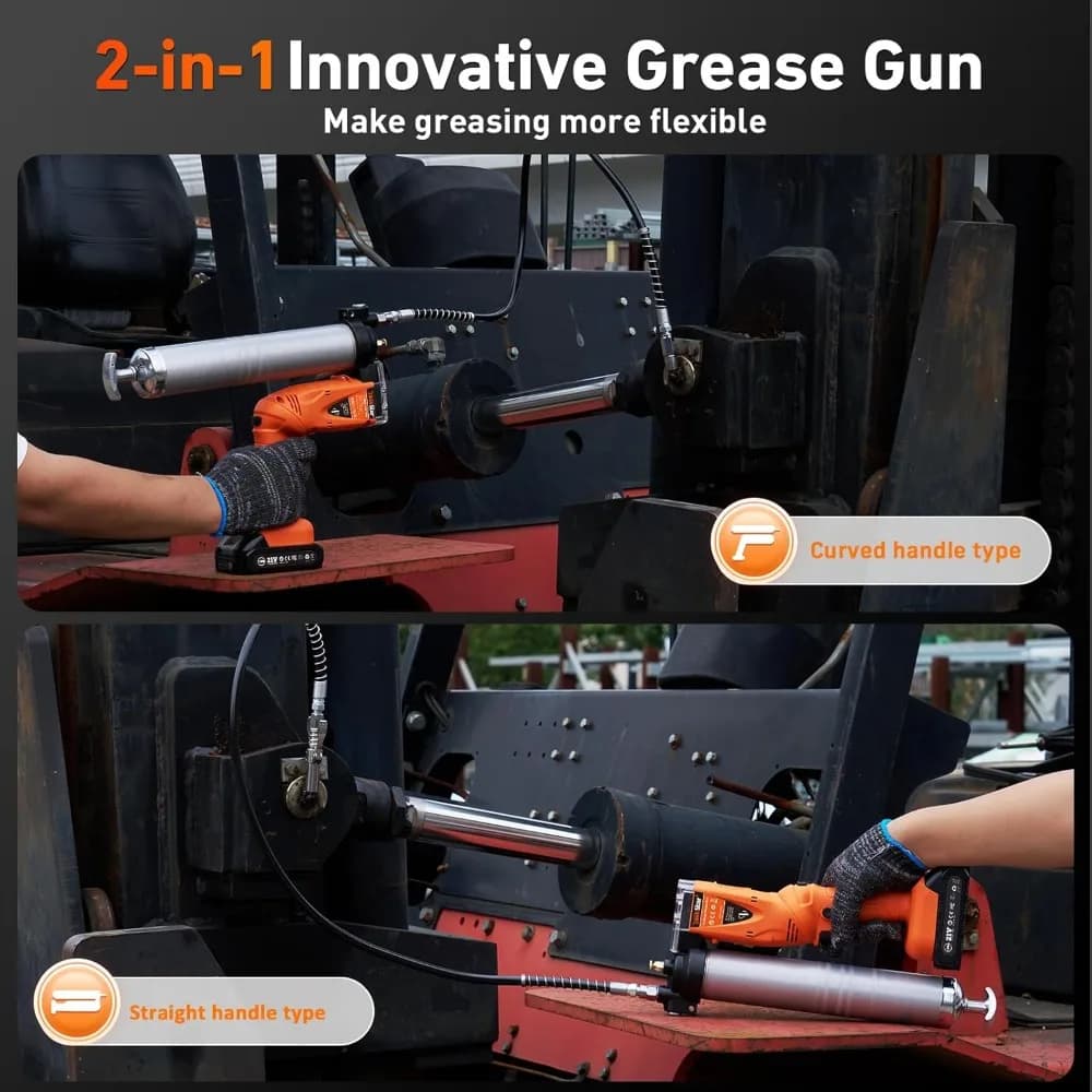 Grasso elettrico 2 in 1: grasso automatico senza fili alimentato a batteria con 2 batterie e caricabatterie, 10000 PSI
