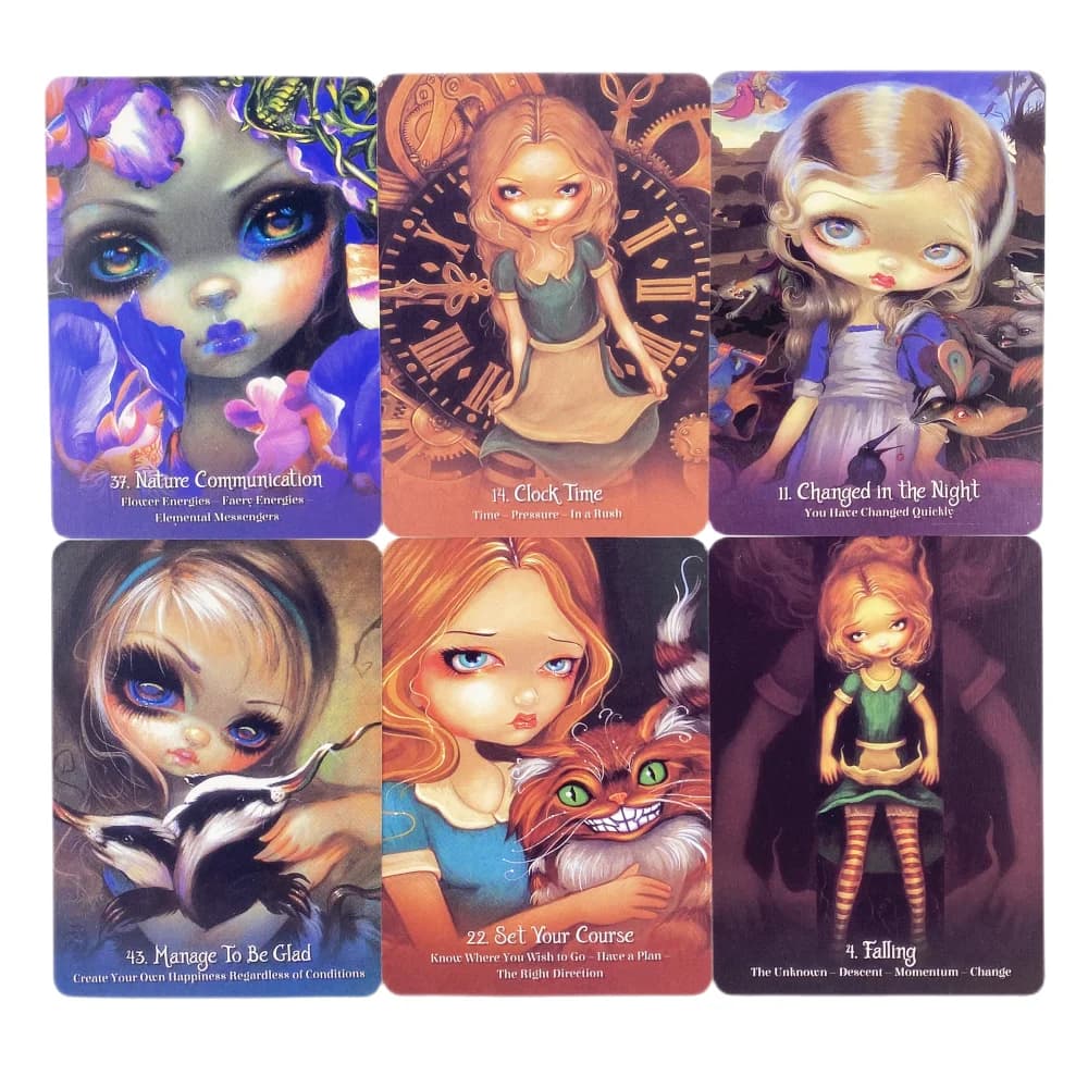 Alice nel Paese delle Meraviglie, Carte Oracolo, Divinazione, Previsione del futuro, Tarocchi, Mazzo di carte didattico, Gioco da tavolo di intrattenimento, Edizione per feste