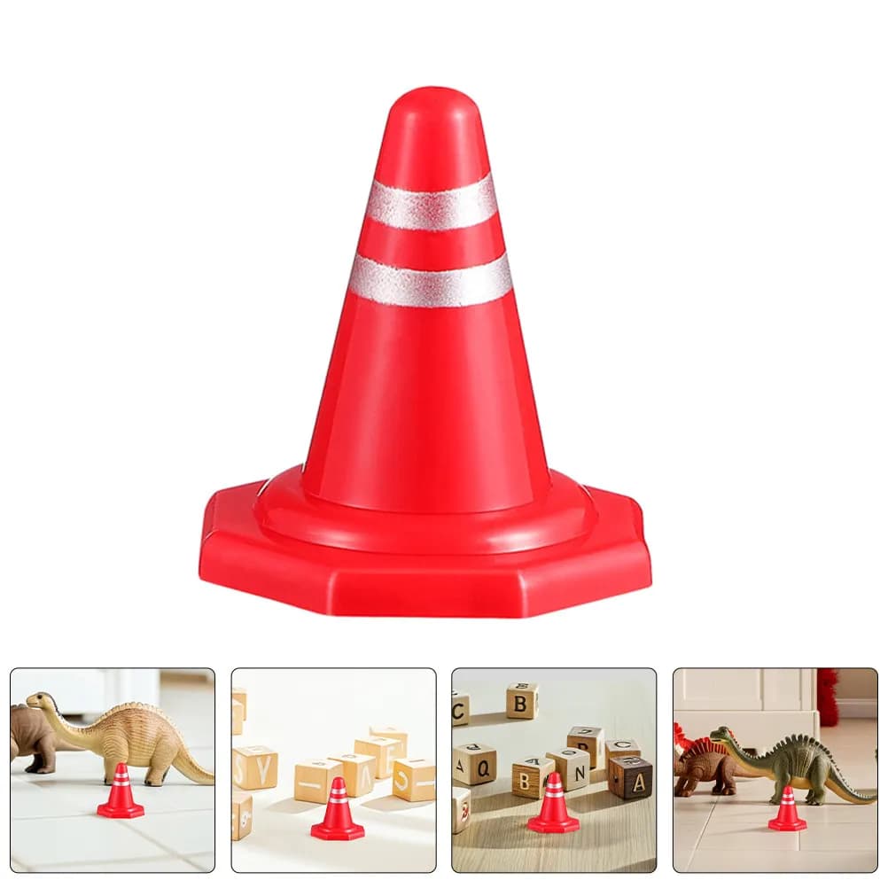 40 Pezzi Coni Stradali in Plastica in Miniatura per Scenari di Parcheggio, Barriere e Bloccature Stradali per Bambini, Gioco Educativo di Simulazione Fai-da-te