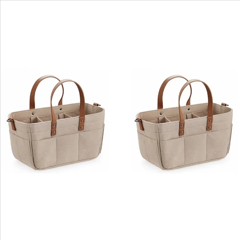 AINY-2X Feltro per bambini Stoccaggio Nursery Organizer Cestino Borsa per pannolini per neonati con manico Caddy Fasciatoio per pannolini Portaoggetti per bambini A