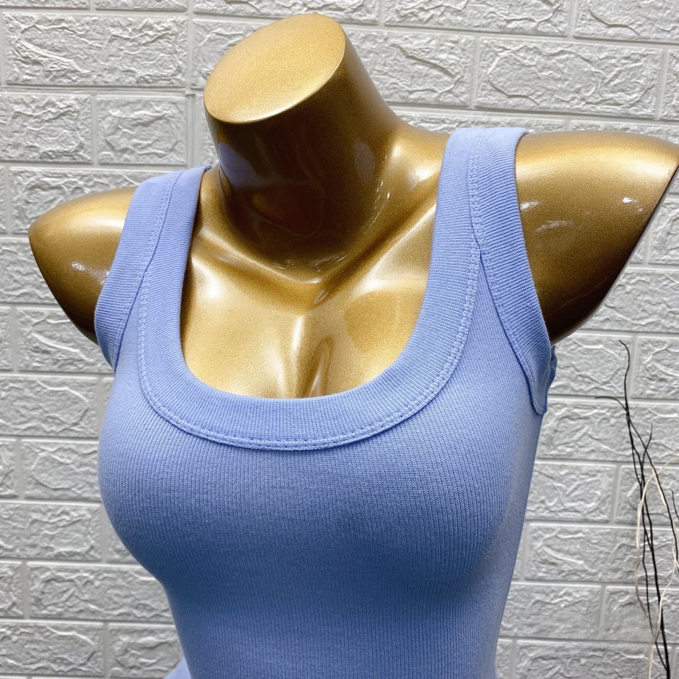 Slimming Effect Wide Shoulder Strap U-Neck Vest Conceals Underarm Fat Back Commute Style Color Summer