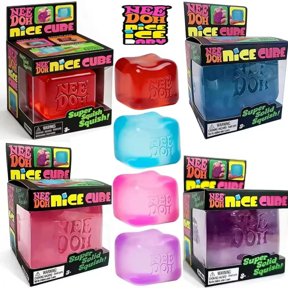 Trending Nee Doh Jellyfish & Cube Squish Toy, Soft Jelly Squeeze Stress Relief Fidget Toy, Sensory NeeDoh for Kids & Adults New\