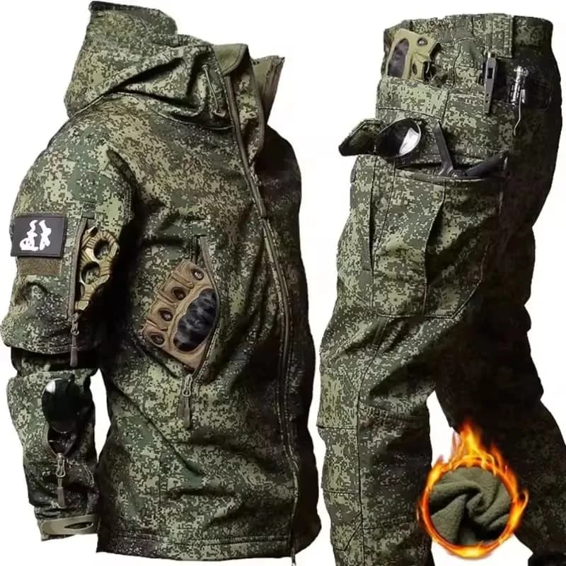 Giacca da uomo in pile autunno inverno tuta tattica impermeabile pesca all'aperto escursionismo campeggio tute cappotto tuta termica