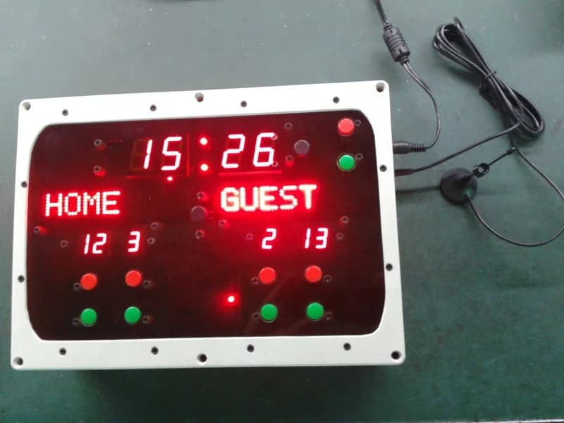 Tabellone segnapunti a LED elettronico wireless remoto per calcio, pallavolo, ping-pong
