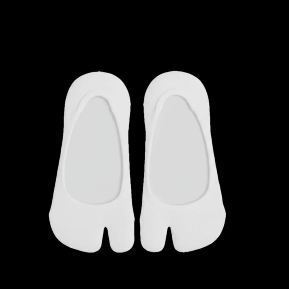 Simple Thin Two Finger Socks Low Cut Cotton Invisible Socks Solid Color Non-slip Boat Socks Casual Wear