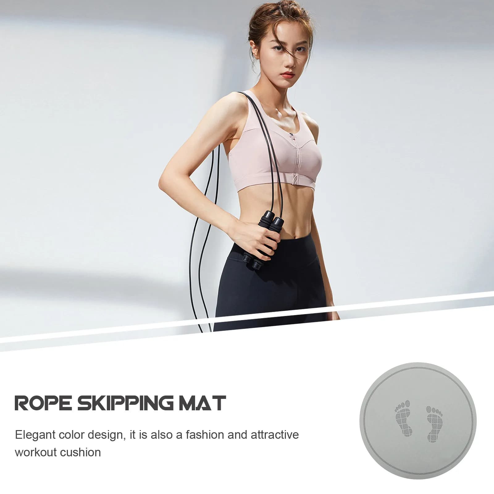Multifunction Carpet for Jumping with Corda, Portable, for Domestic Training, Yoga, Sports, Fitness, Soundproof and Silent