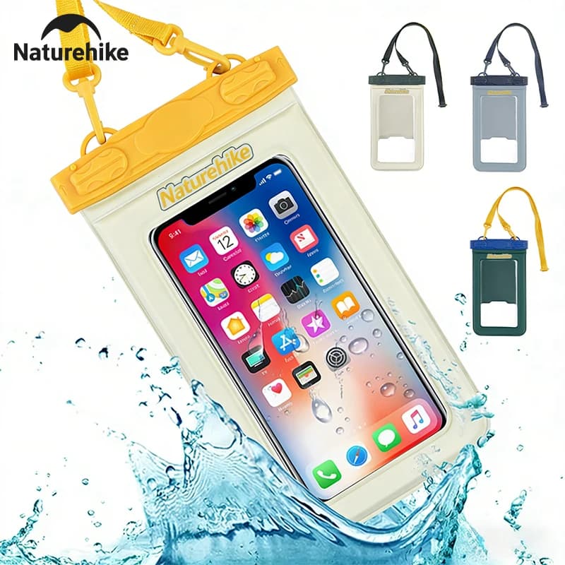 Naturehike IPX8 waterproof case for phone with touch screen and shoulder strap, for swimming, beach, diving and snorkeling, compatible with iPhone 17 16