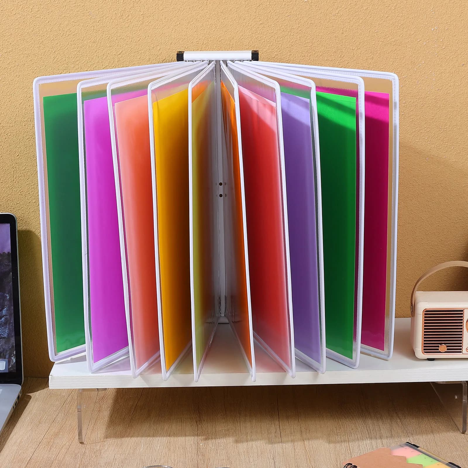 Organizzatore da Parete a 10 Pagine per Documenti A4, Porta Cartelle e Fogli da Ufficio