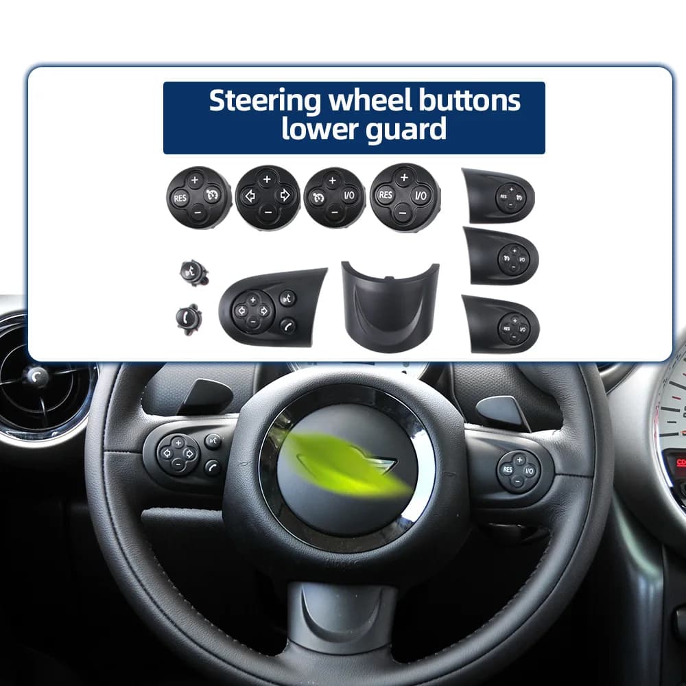 For BMW Mini R55 R56 R60 Car Steering Wheel Multifunction Cruise Control Switch Button Cover Trim 32309289676 Interior Accessory