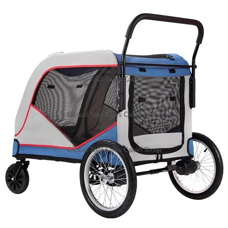 Grande passeggino pieghevole per animali domestici Carrello da viaggio Carrello da viaggio per cani Passeggino per cani Passeggino per animali domestici a 4 ruote