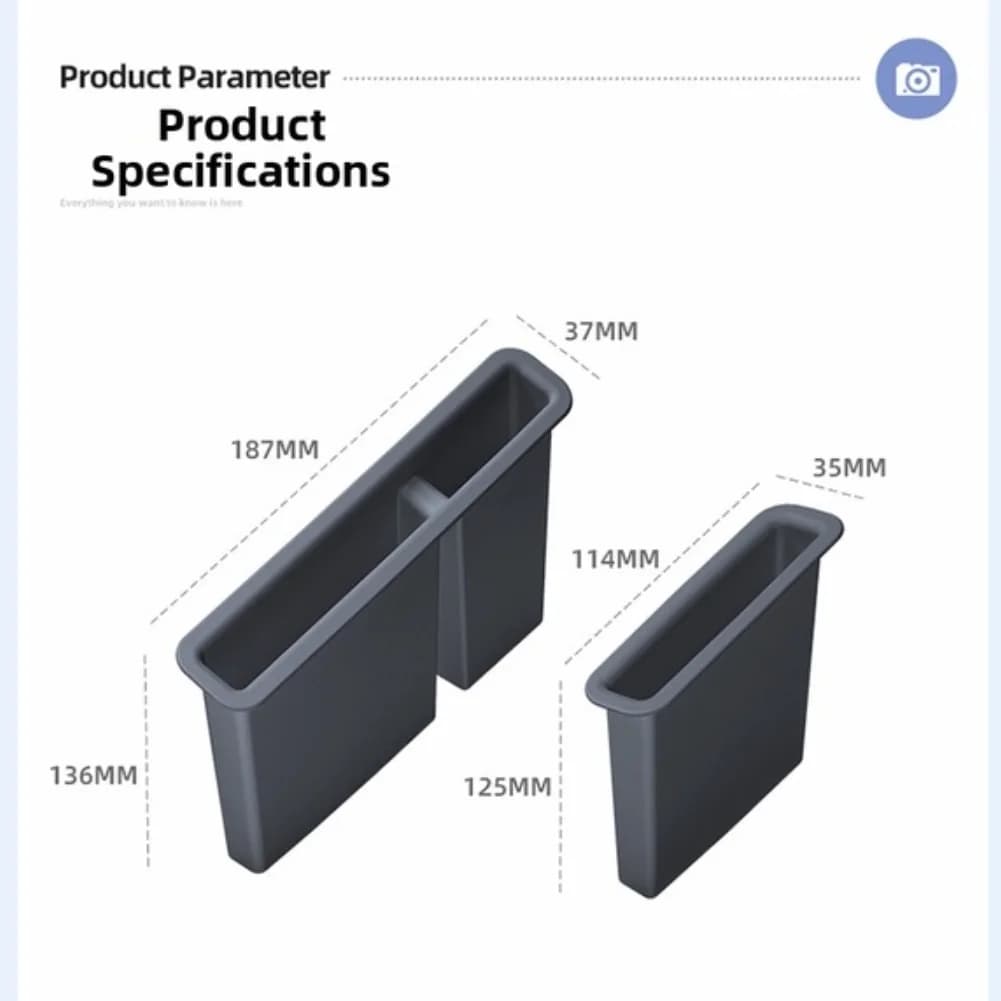 Scatola portaoggetti in silicone per NIO per ES8 Tasca laterale del sedile della seconda fila Accessori per auto con riduzione del rumore antiscivolo impermeabile