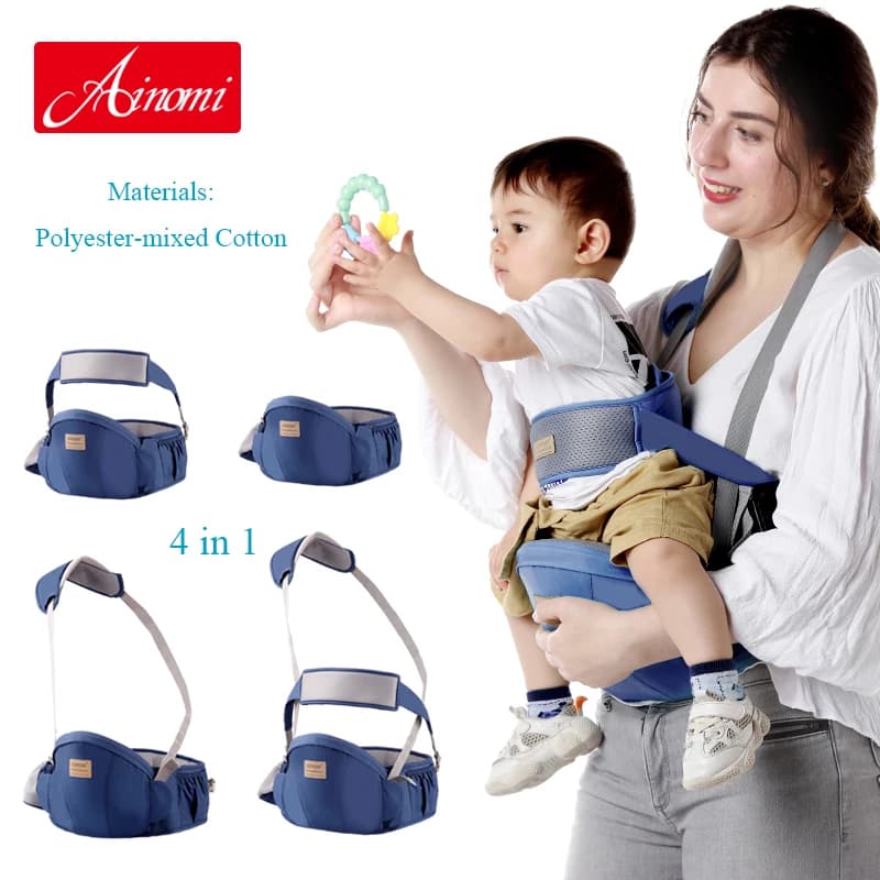 Marsupio Neonato Imbracature Zaino per neonati Ergonomia Hipseat Sgabello in vita Sedile Canguro 4 in 1 Portatile 0-3 anni per i viaggi