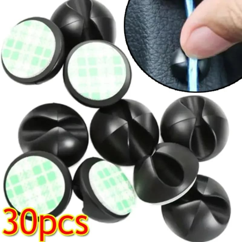 Organizzatore di cavi USB per auto Staffa per cavi autoadesiva Morsetto per cavi Cavi in silicone Fissatore per fascette Accessori per clip di archiviazione per auto 2-30 pezzi