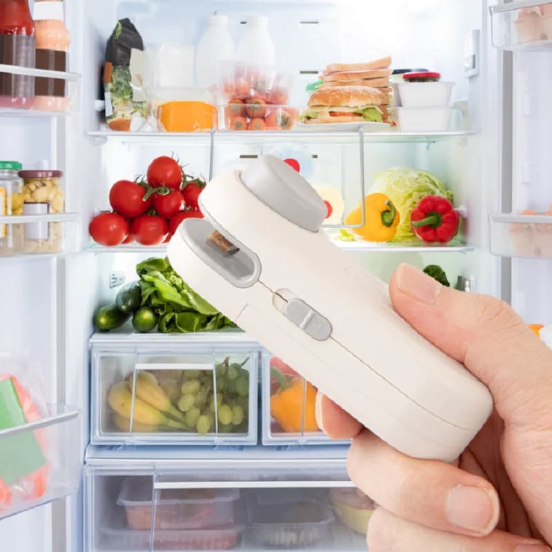 Mini Portable Sealer 2 in 1 for Snack, Domestic Use, Vacuum Rechargeable Sealer for Plastic Bags