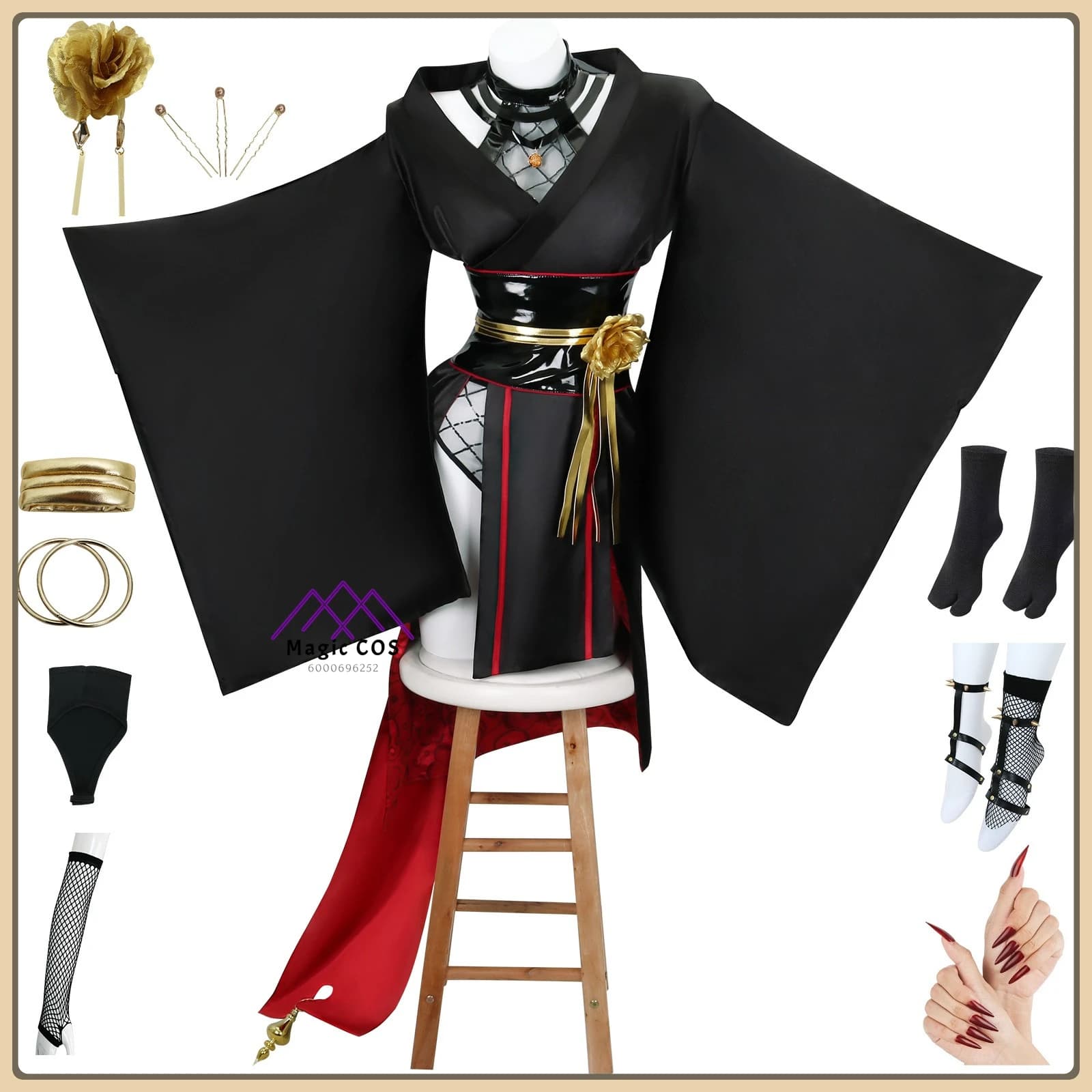 SPY×FAMILY Yor Forger Costume Cosplay - Ninja squisito - Abito kimono ispirato per le donne Ideale per le feste di Halloween o anime