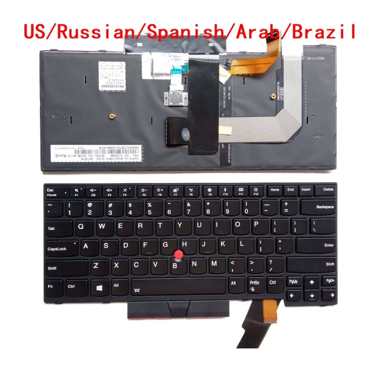 New US Russian Spanish Arab Brazil Laptop Backlit Keyboard For Lenovo Thinkpad T470 T480 A475 A485 01AX405