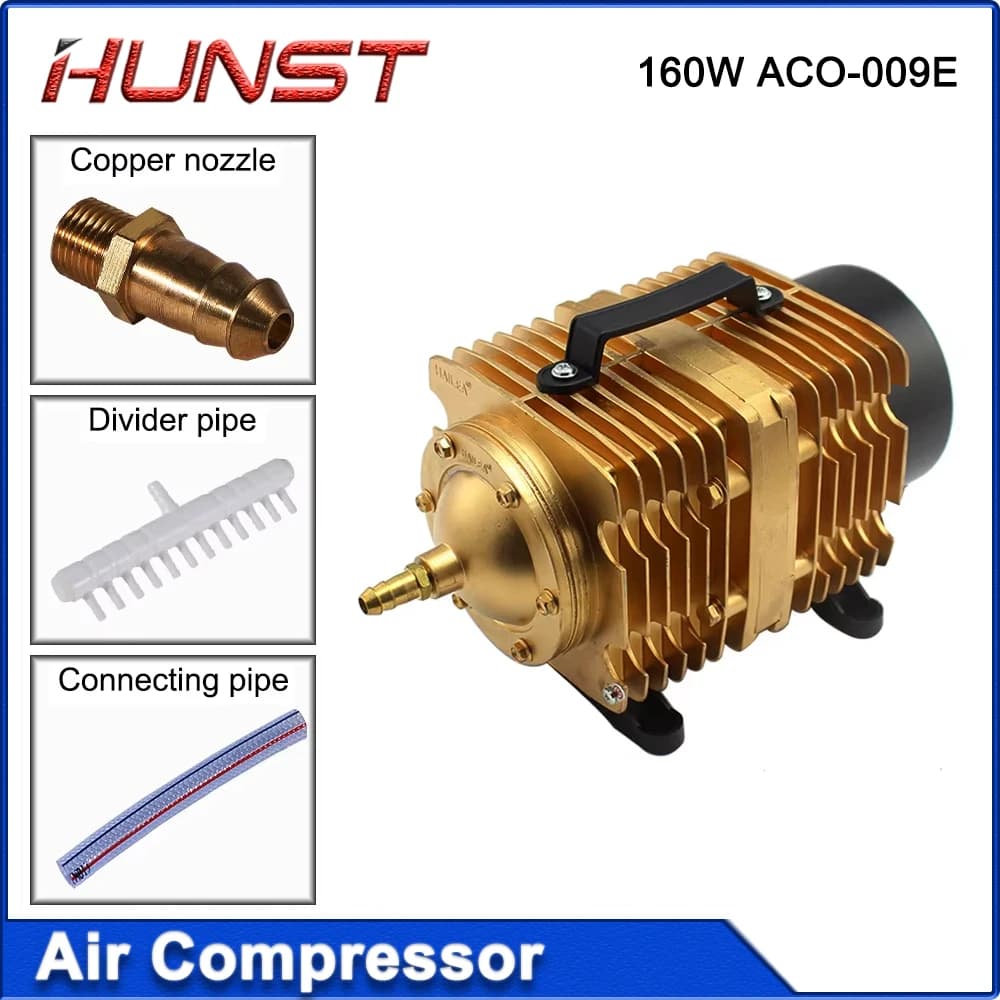 Compressore d'Aria Hunst 160W con Solenoide ACO-009E, Accessori per Macchine da Taglio e Incisione Laser CO2