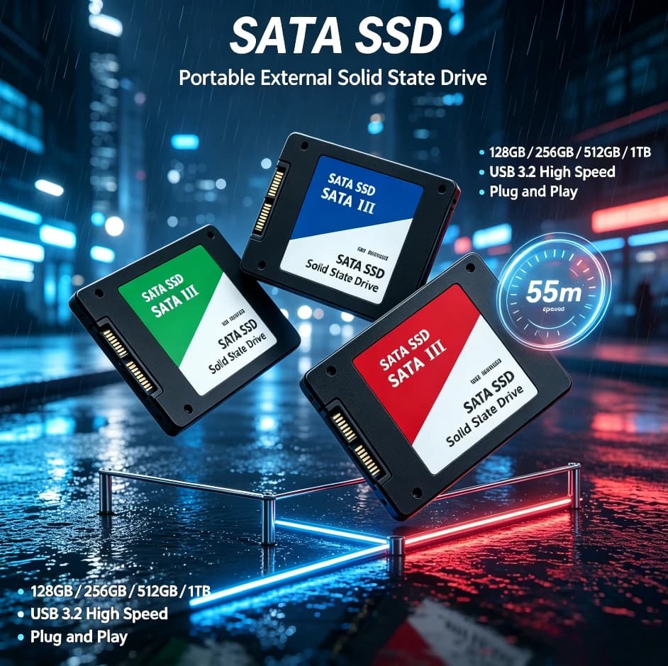 Original Portable External SATA SSD High‑Speed Large Capacity Storage Drive For Laptop Mac Smartphone Data File Backup