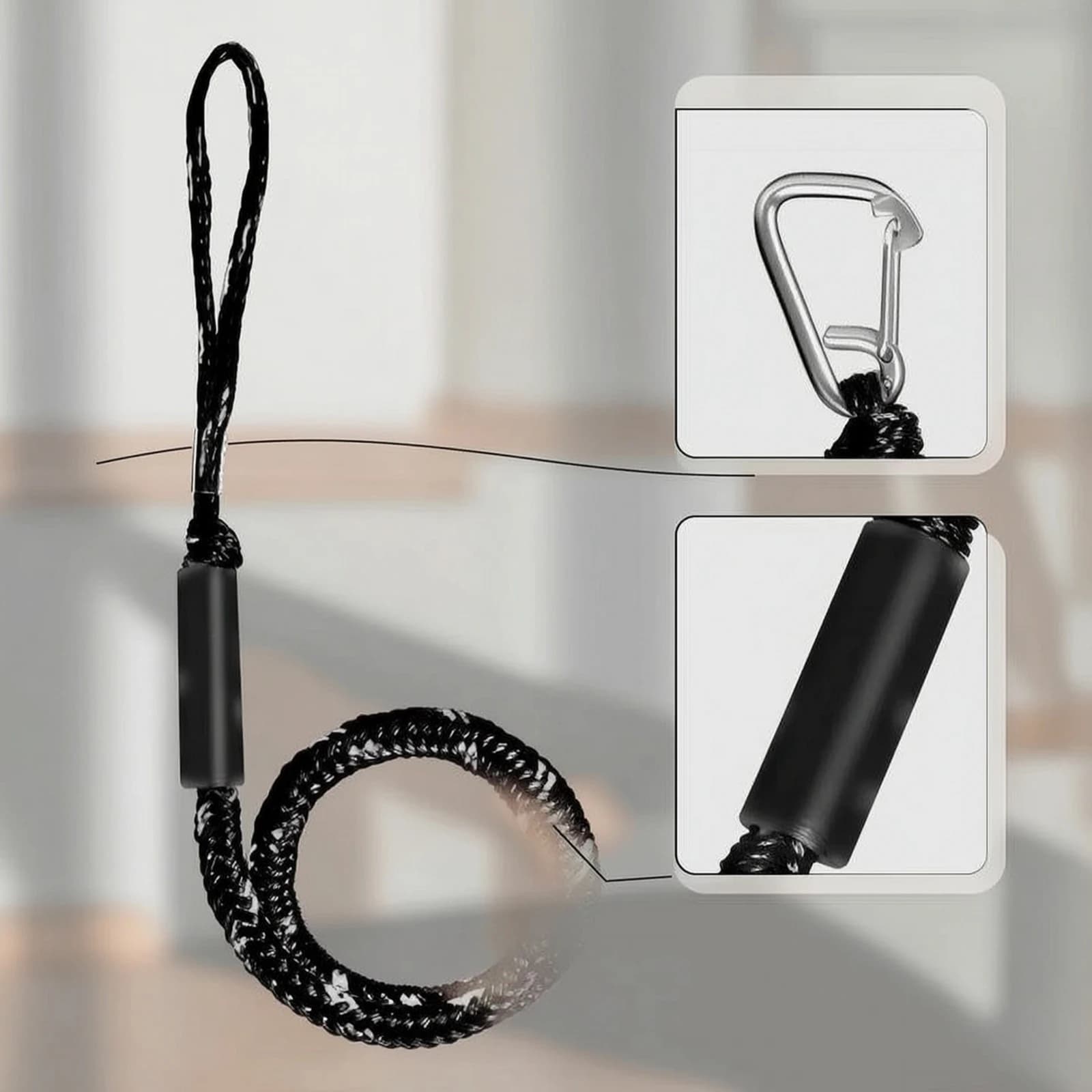 Bungee Dock Line Marine-Grade Bungee Mooring Rope Shock Absorbing Mooring Rope Heavy-Duty Dock Line with Clip Resistant