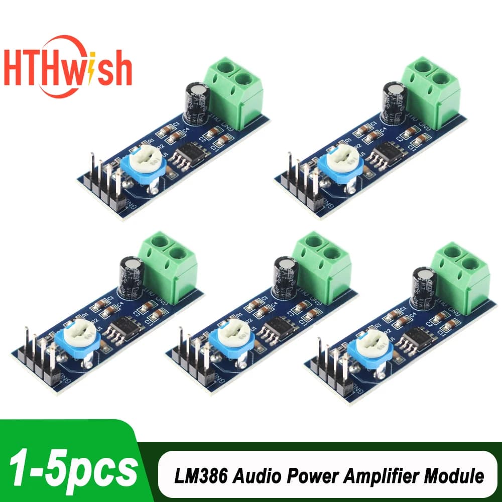 Modulo amplificatore di potenza audio LM386 DC5V-12V Scheda amplificatore guadagno 200 volte Amplificatore di potenza mono per altoparlante fai da te, Arduino, chitarra