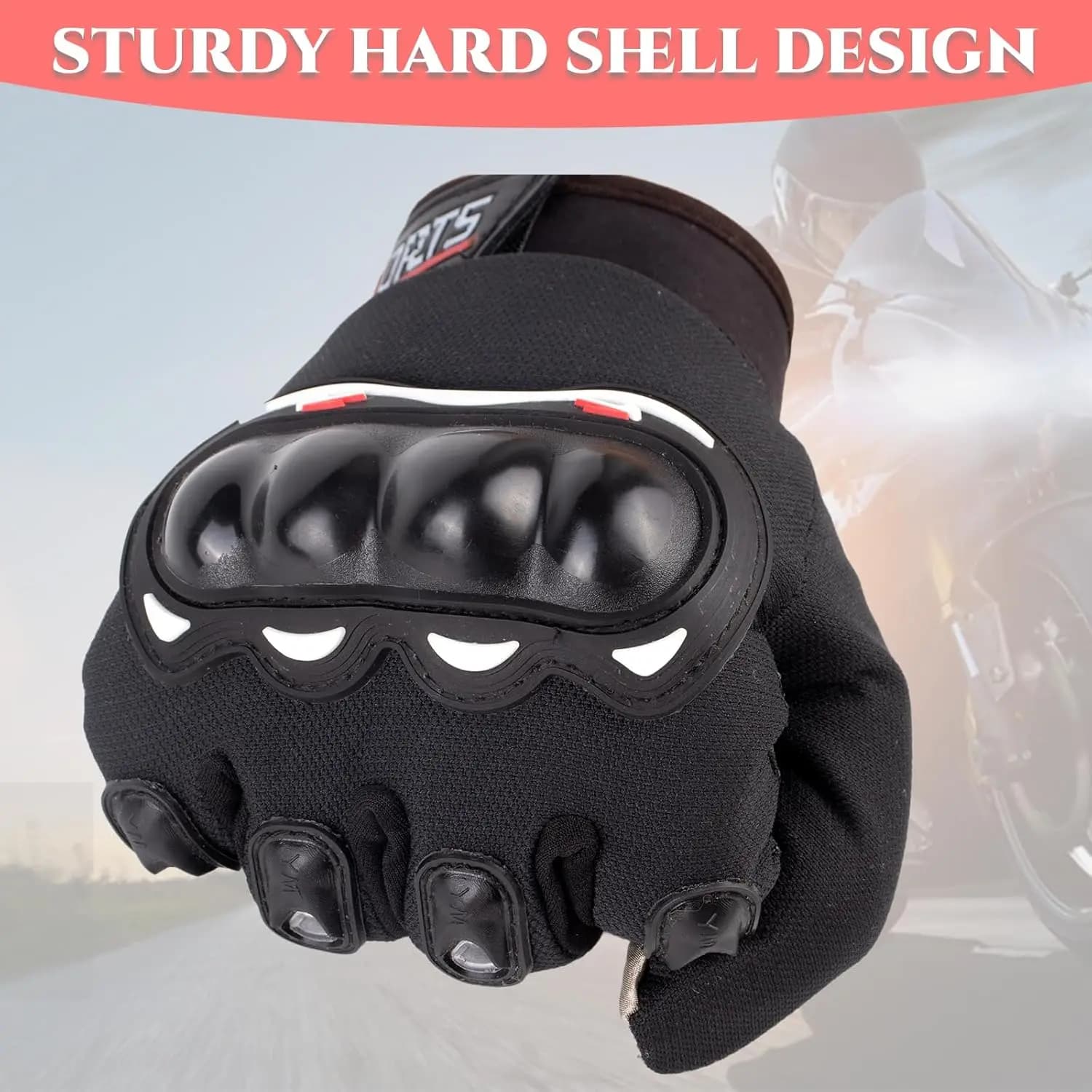 Motorcycle Gloves to Die Breathable Black Anti-slip Gloves with Touchscreen for Cycling and Mountain Bike