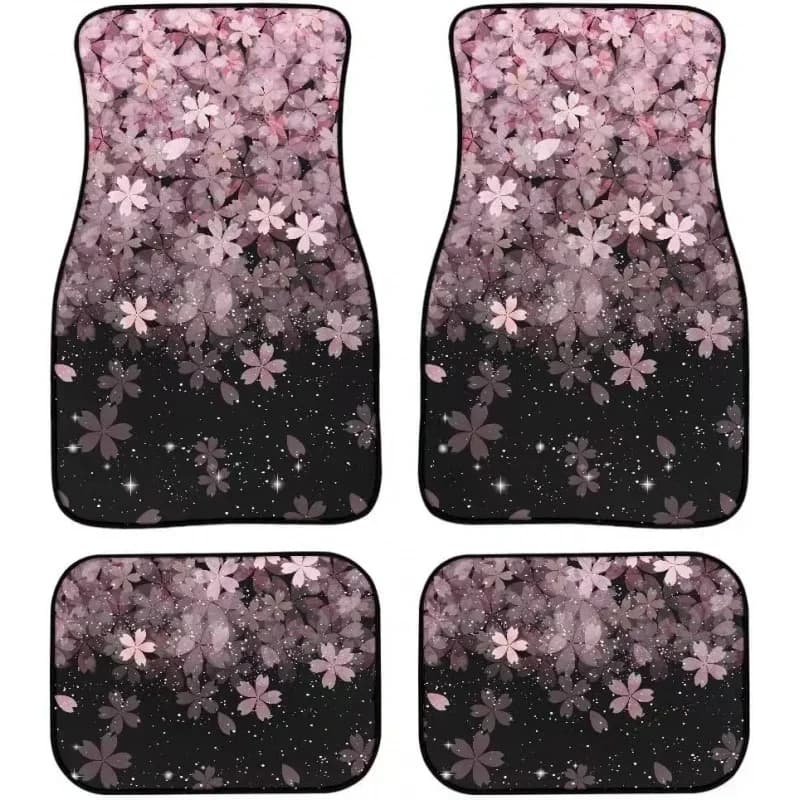 Tappetini per tappeti interni auto rosa Cherry Blossom Sakura per auto Auto universale Fit anteriore posteriore interno completo Auto
