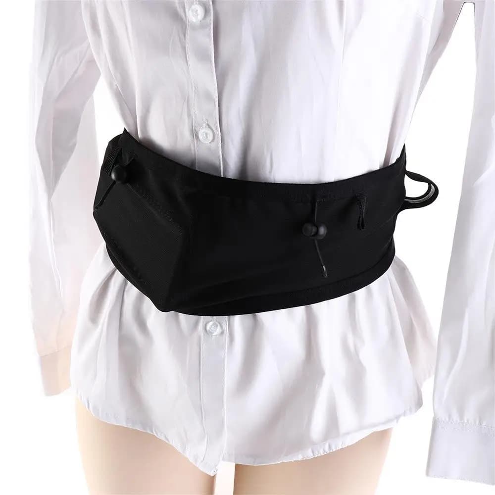 Black Gym Outdoor Sport Bags Hidden Pouch Large Capacity Running Waist Pack Running Waist Bag Sports Belt Pouch Running Belt