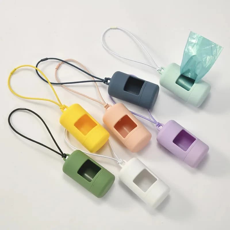 Dispenser Portatile per Sacchetti per Escrementi di Cane, Elegante Contenitore per Sacchetti Igienici per Cani, Accessori per la Pulizia