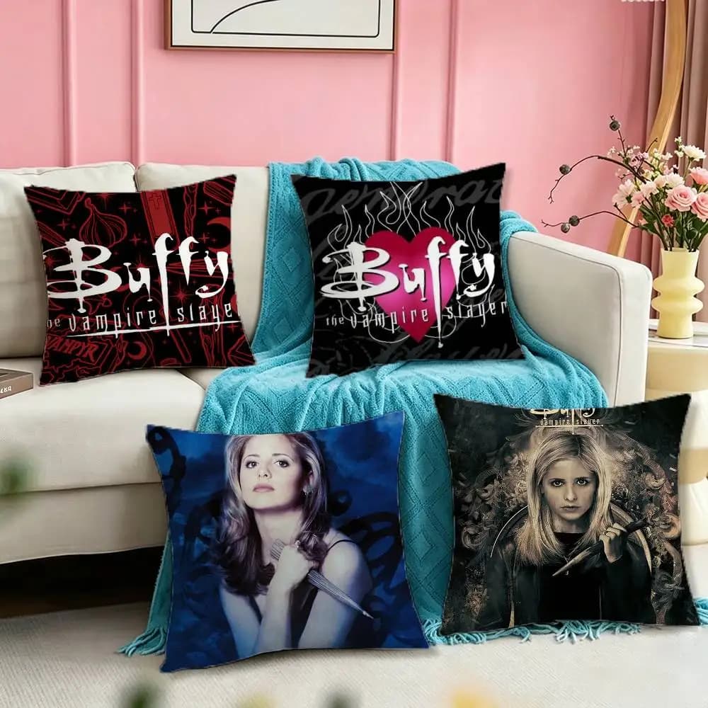 B-Buffy The Vampire Slayer Square Double-Sided printed Pillow Case Bedroom Bedside Pillow Sofa Cushion Cover