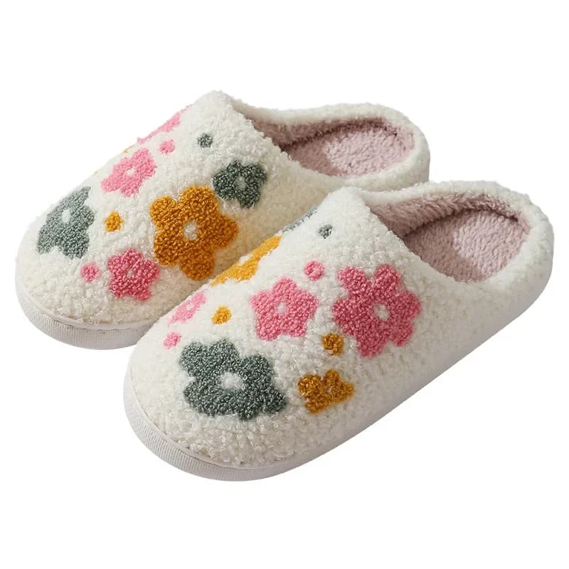 Nuovo inverno caldo pantofole da donna ragazze moda fiori diapositive coppie comode scarpe da casa camera da letto suola morbida scarpe da casa per regalo