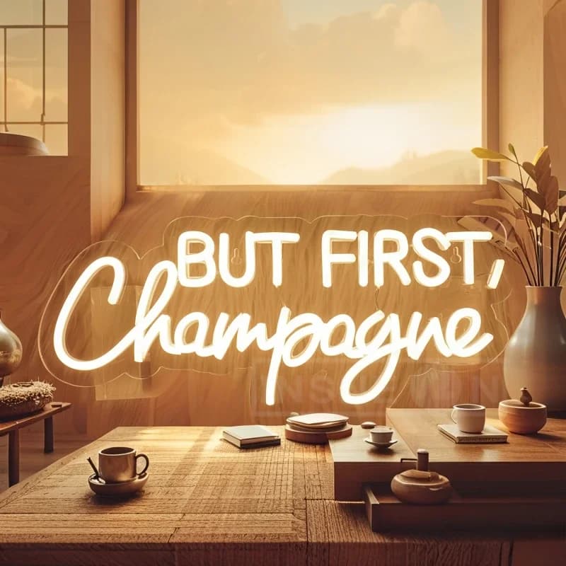 Ma il primo insegna al neon champagne, design wireless alimentato tramite USB, decorazione perfetta per la casa, bar, cucina, feste, soggiorno, arte da parete