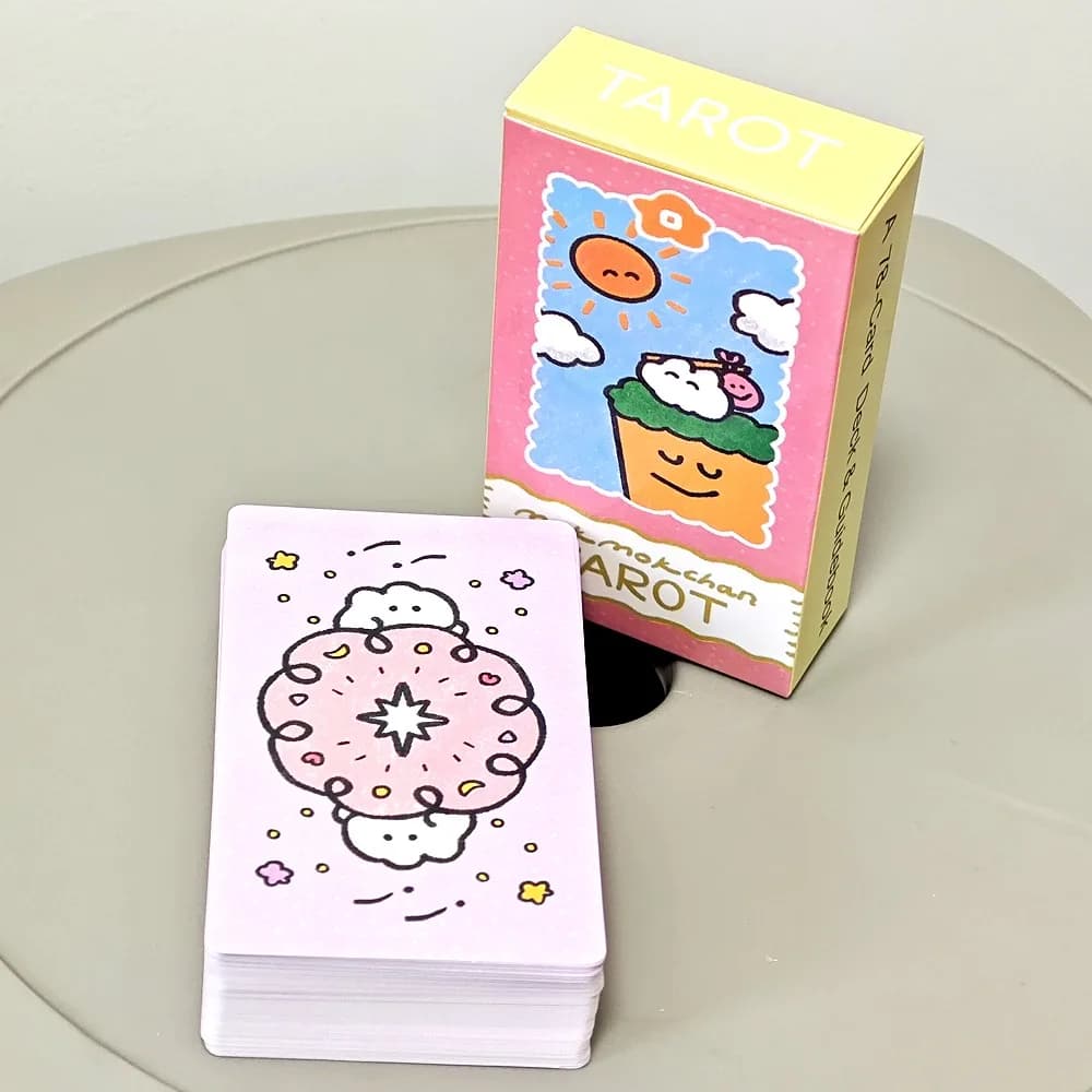 Tarocchi Mokmok Chan da 10,3 * 6 cm Il design lenitivo e soffice porta sempre il comfort al tuo cuore 78 carte dei tarocchi Kawaii
